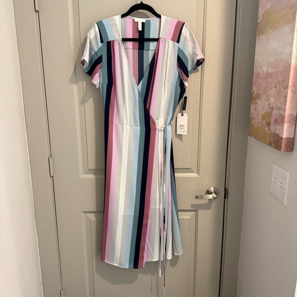 Leith Multicolor Striped Midi Dress